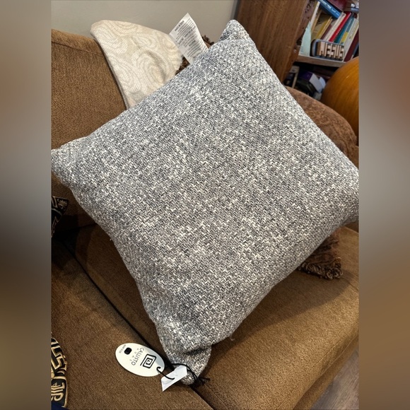 Gray Textured Throw Pillow - Picture 1 of 5